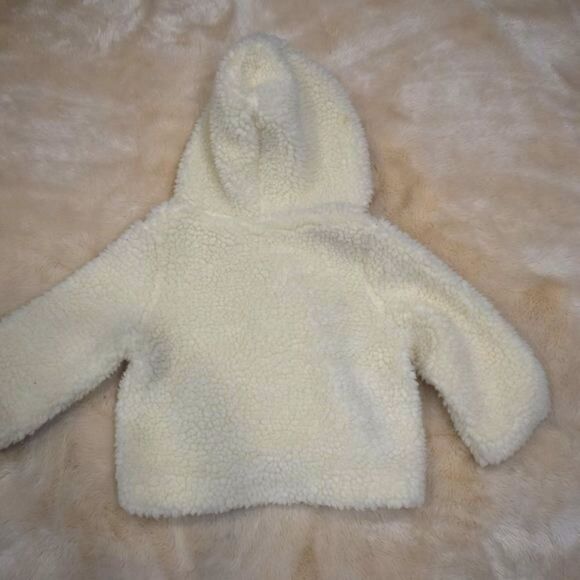 Jessica Simpson Sherpa Jacket Size 24 Months Fluffy White - Picture 8 of 9